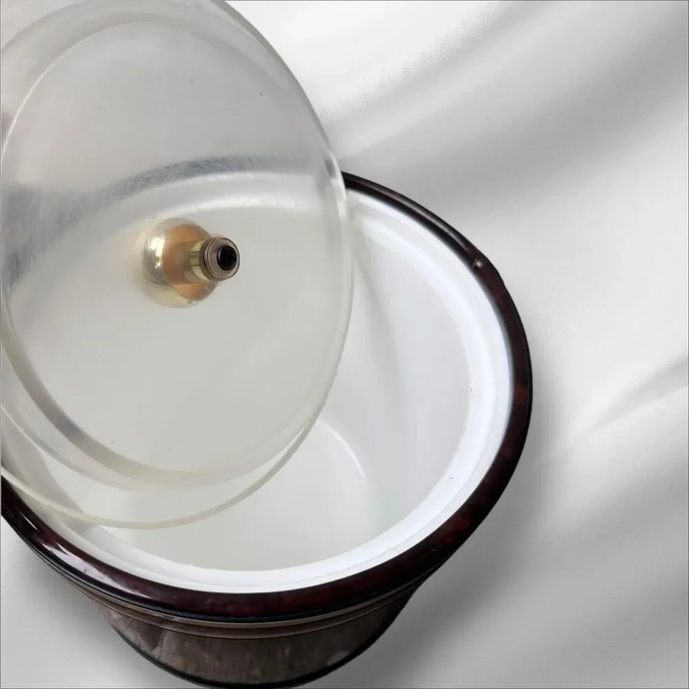 Vintage Georges Briard Ice Bucket | Mid-Century Modern Burl Wood Look | MCM